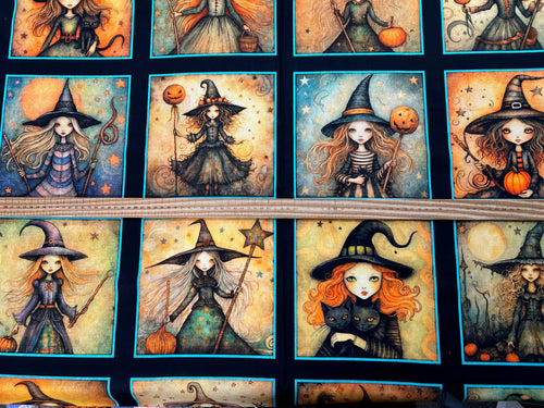 morris creative group QT fabrics witchy poo fabric shack malmesbury halloween gothic haunted panel 1 