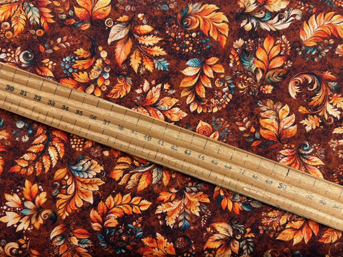 morris creative group qt fabrics harvest hollow fabric shack malmesbury autumn leaves red brown