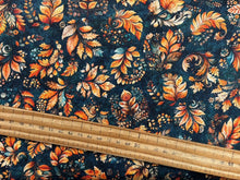 morris creative group qt fabrics harvest hollow fabric shack malmesbury autumn leaves teal  