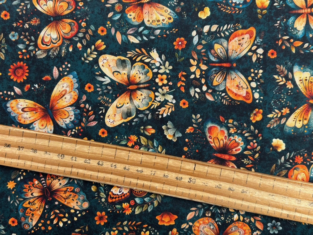 morris creative group qt fabrics harvest hollow fabric shack malmesbury butterflies teal 