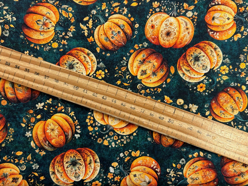 morris creative group qt fabrics harvest hollow fabric shack malmesbury pumpkins teal 