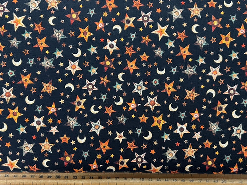 morris creative qt fabrics a haunting we will go quilt panel fabric shack malmesbury moon and stars black 