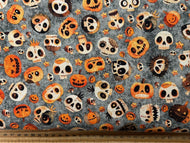 morris creative qt fabrics a haunting we will go quilt panel fabric shack malmesbury pumpkins and skulls grey 