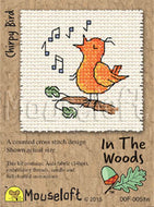 mouseloft in the woods chirpy  bird counted cross stitch embroidery fabric shack malmesbury