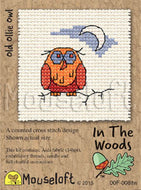 mouseloft in the woods old ollie owl counted cross stitch embroidery fabric shack malmesbury