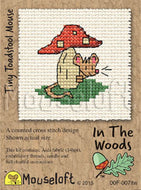 mouseloft in the woods tiny toadstool mouse counted cross stitch embroidery fabric shack malmesbury