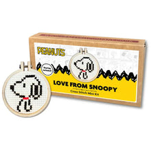 peanuts cross stitch crosstitch kit snoopy love schultz beginners matchbox fabric shack malmesbury