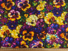 peggy collins camelot fabrics gigi in the garden stained glass pansy pansies garden cotton fabric shack malmesbury