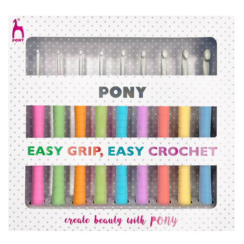 pony easy grip crochet hook set 14cm 2mm - 6mm fabric shack malmesbury wool yarn