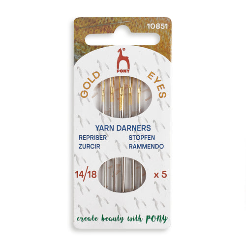 pony hand sewing needles yarn darner darners gold eye 14-18 fabric shack malmesbury P10851