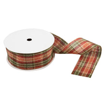 premium wire edge edged christmas wreath ribbon autumn tartan fabric shack malmesbury CR25_2