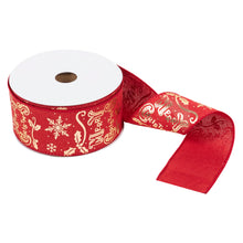 premium wire edge edged christmas wreath ribbon merry christmas red fabric shack malmesbury CR24_3