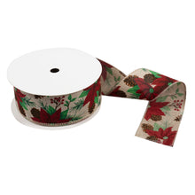 premium wire edge edged christmas wreath ribbon poinsettia pinecones fabric shack malmesbury CR25_5
