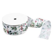 premium wire edge edged christmas wreath ribbon watercolour mistletoe fabric shack malmesbury CR25_3