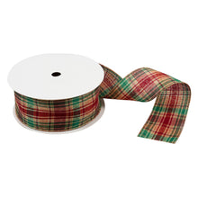 premium wire edge edged christmas wreath ribbon woven tartan fabric shack malmesbury CR25_7