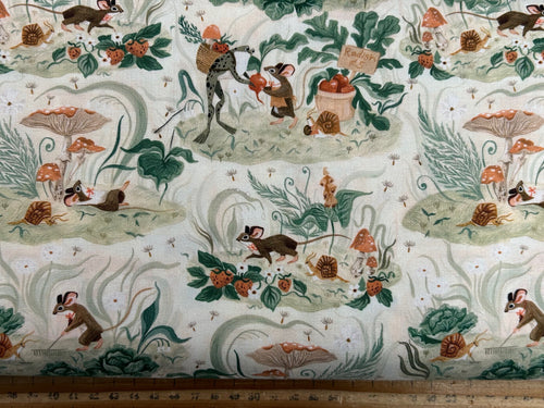 rae ritchie dear stella country mouse mice busy mouse cream vanilla snail frog toad animals cotton fabric shack malmesbury