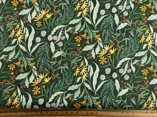 rae ritchie dear stella country mouse mice spring field springfield foliage alpine green cotton fabric shack malmesbury
