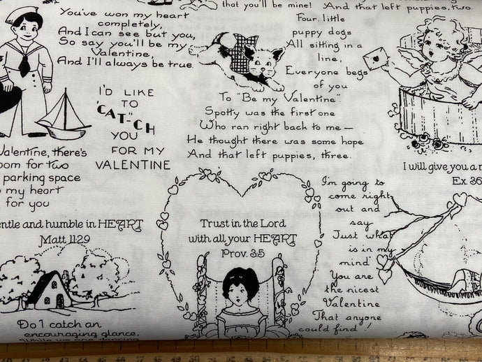 j wecker frisch riley blake all my heart valentines day love hearts panel cupid cherub fabric shack malmesbury mono cartoon