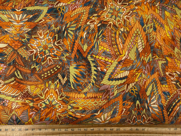 robert kaufman studio rk golden feathers burst saffron metallic cotton fabric shack malmesbury