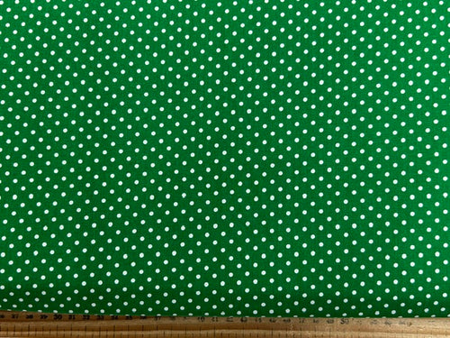 rose and hubble polka dots cotton fabric shack malmesbury emerald green