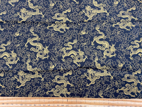 rose & hubble simply oriental dragon black cotton fabric shack malmesbury
