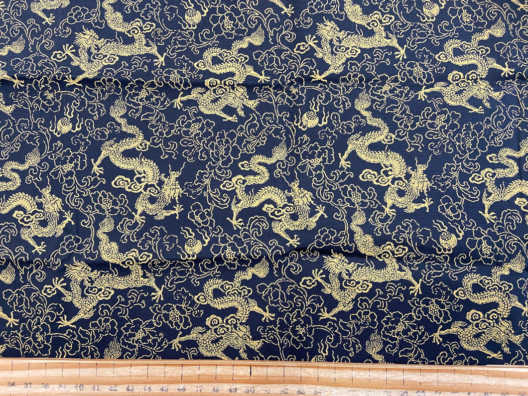 rose & hubble simply oriental dragon black cotton fabric shack malmesbury