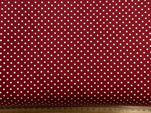 Rose & Hubble 3mm Spots/Polka Dots Wine Cotton Fabric by the 1/4 Metre*