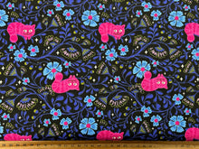 ruby star society hello alice sarah watts in wonderland cheshire cat black blue cotton fabric shack malmesbury