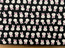 ruby star society hello alice sarah watts in wonderland white rabbit black cotton fabric shack malmesbury