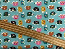 sally payne thread and ink amberwood forest animals cotton fabric shack malmesbury fox hedgehog prickly pals turquoise