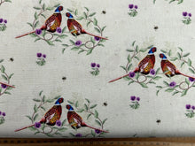 sarah payne woodland wanderers wander organic pheasants settled mint cotton fabric shack malmesbury