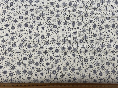 scandi christmas grey stars on cream fabric shack malmesbury