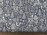 scandi christmas stags and baubles on grey fabric  shack malmesbury