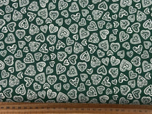 scandi christmas white hearts on green fabric shack malmesbury