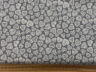 Makower Scandi 25 Christmas Hearts Grey Cotton Fabric by 1/4 Metre*
