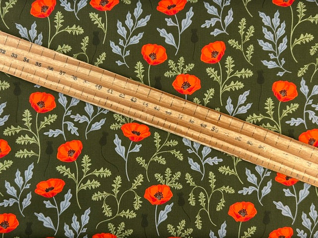 silent solstice remembrance day poppies poppy evergreen field green cotton fabric shack malmesbury