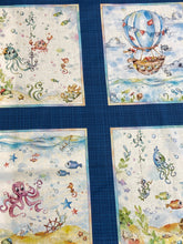 sillier than sally p & b textiles boutique enchanted seas mermaid pirate mermaids pirates ship sea ocean 12 plate panel dark blue 5