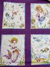 sillier than sally p & b textiles boutique enchanted seas mermaid pirate mermaids pirates ship sea ocean 12 plate panel purple 4
