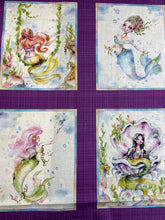 sillier than sally p & b textiles boutique enchanted seas mermaid pirate mermaids pirates ship sea ocean 12 plate panel purple 5