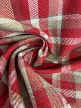 skye faux wool tartan plaid check red beige fabric shack malmesbury