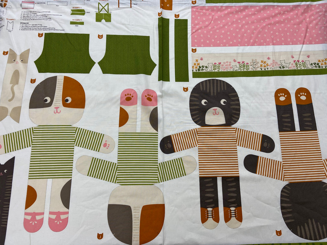 stacy iest hsu moda here kitty kitty cat faces cotton fabric shack malmesbury character clothes panel