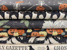 Home Sweet Haunt by Stacy Iest Hsu for Moda Roses & Cobwebs Charcoal Grey Cotton Fabric by 1/4 Metre*