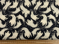 Home Sweet Haunt by Stacy Iest Hsu for Moda Ghosts Midnight Black Cotton Fabric by 1/4 Metre*