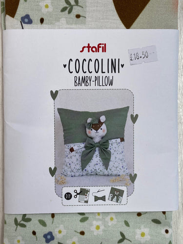 stafil coccolini pillow soft toy panel animal reading cushion deer bamby cotton fabric shack malmesbury