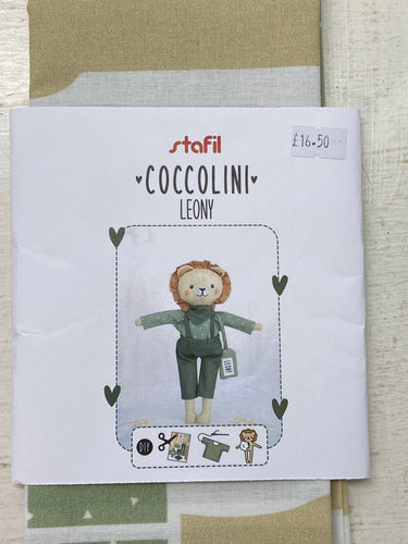 stafil coccolini soft toy lion leony panel cotton fabric shack malmesbury