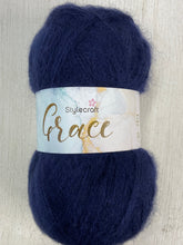 stylecraft grace mohair wool acrylic aran wool yarn knitting knit crochet 100g indigo blue 2167 fabric shack malmesbury