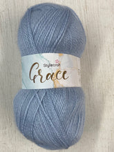 stylecraft grace mohair wool acrylic aran wool yarn knitting knit crochet 100g sky blue 2163 fabric shack malmesbury
