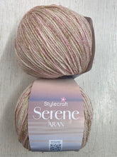 stylecraft serene aran yarn wool blend variegated mottled peaceful pink 6224 fabric shack malmesbury