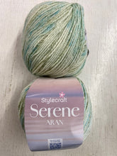 stylecraft serene aran yarn wool blend variegated mottled still green 6222 fabric shack malmesbury
