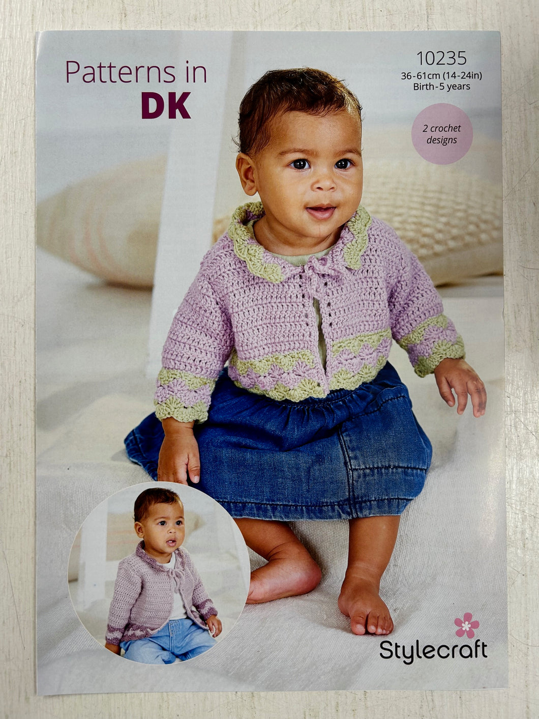 stylecraft cardigan crochet pattern baby babies kids dk double knit bambino fabric shack malmesbury 10235